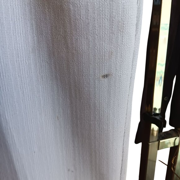 36x31 Vintage 70's Polyester Knit Pants Light Gray Flare Stretch Distress Lawyer - Picture 6 of 10